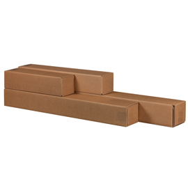 Scatola a tubo square box - chiusura a nastro - 10,5 x 10,5 x 87 cm - avana - bong packaging - conf. 10 pezzi