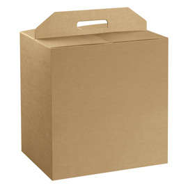 Scatola panettone + bottiglia - 28 x 20 x 35 cm - cartone liscio - avana - scotton