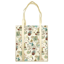 Shopper con manici - fantasia alice - 35 x 40 x 8 cm - carta lavabile 100 gr - kartos