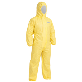 Tuta protezione chimica cover 3456 - taglia xl - pe/plp - giallo - reflexx