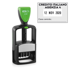Timbro datario office s 360 - autoinchiostrante - personalizzabile - 30x45 mm - colop®