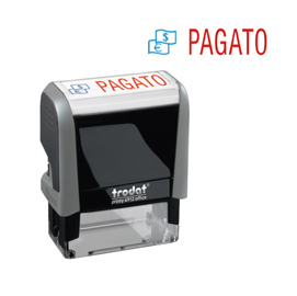 Timbro office printy eco - pagato - 47x18 mm - trodat®