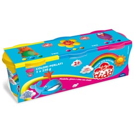 Tris barattoli da 220gr - giallo/rosso/azzurro - didò