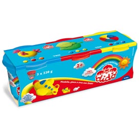 Tris barattoli da 220gr - giallo/magenta/blu - didò