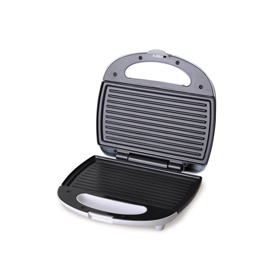 Tostiera a piastre tostina - 13x23 cm - 750 w - bianco - melchioni