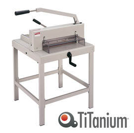 Taglierina a leva alti spessori  3941 - 1070x680x740 mm - 430 mm (a3) - capacità taglio 500 fg - con blocca lama - grigio - titanium