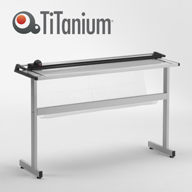 Taglierina a lama rotante tn150 - con stand - 950x440x1700 mm - 1500 mm (a0+) - capacità taglio 8 fg - grigio - titanium