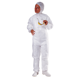 Tuta con cappuccio - monouso - ppl non tessuto -  taglia l - bianco - deltaplus