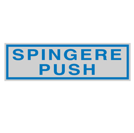 Targhetta adesiva - spingere push - 165x50 mm - cartelli segnalatori