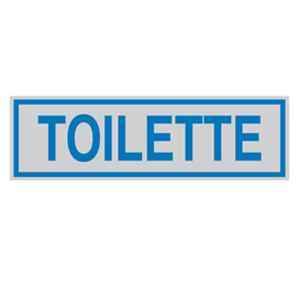 Targhetta adesiva - toilette - 165x50 mm - cartelli segnalatori