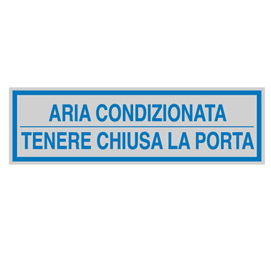Targhetta adesiva - aria condizionata... - 165x50 mm - cartelli segnalatori