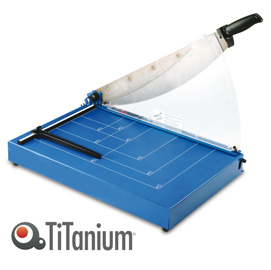 Taglierina a leva 3042 - a3 - 545x382 mm - 460 mm (a3) - capacità taglio 40 fg - con blocca lama - blu - titanium