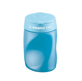 Temperamatite easy con contenitore - 3 fori  - ergonomico - blu - per destrimani - stabilo