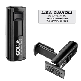Timbro pocket stamp plus 20 - 14x38 mm - 4 righe - autoinchiostrante - colop