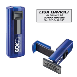 Timbro pocket stamp plus 20 - 14x38 mm - 4 righe - autoinchiostrante - colop