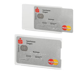 Tasca porta carte di credito rfid secure - ppl - 5,4x8,7 cm - trasparente/argento - durable