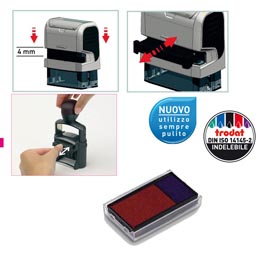 Tampone di ricambio 6/4912/2 - blu/rosso - trodat - conf. 3 pezzi