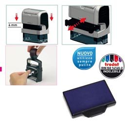 Tampone di ricambio 6/56 - blu - trodat - conf. 3 pezzi