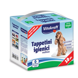 Tappetini igienici multiuso per cani e gatti - 60 x 90 cm - vitakraft - conf. 10 pezzi