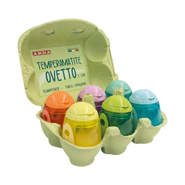 Temperamatite ovetto - 2 fori - colori assortiti - arda