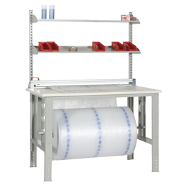 Tavolo da imballaggio - elevabile - 150 x 84 x 78-115 cm - grigio/avorio - tecnotelai