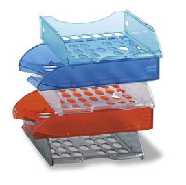 Vaschetta portacorrispondenza forata e040 - 26x34,5x6,5 cm - blu trasparente - fellowes