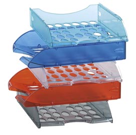 Vaschetta portacorrispondenza forata e040 - 26x34,5x6,5 cm - azzurro trasparente - fellowes