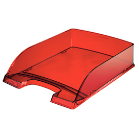 Vaschetta portacorrispondenza leitz plus standard - 25,5x7x36 cm - rosso trasparente - leitz