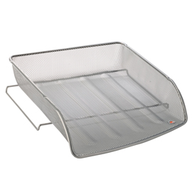 Vaschetta portacorrispondenza mesh - rete metallica - 27x6,5x34 cm - argento - alba