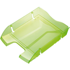 Vaschetta portacorrispondenza - plastica riciclata - 35,5x27,5x6,6 cm - verde trasparente - helit