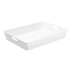 Vassoio multiuso living box - 37,5x26,6 cm - altezza 6 cm - bianco - rotho