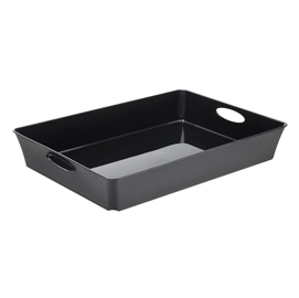 Vassoio multiuso living box - 37,5x26,6 cm - altezza 6 cm - nero - rotho
