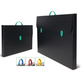 Valigetta polionda every line black - 27x37cm - dorso 5,5cm - balmar 2000