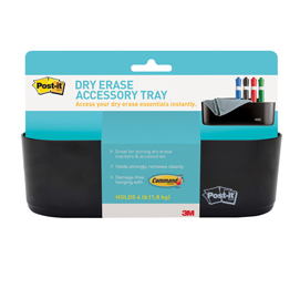 Vassoio porta accessori per lavagna cancellabile super sticky - 4 strisce removibili command™ incluse - post it®