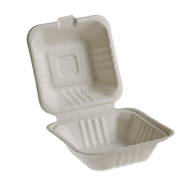 Vaschette hamburger box take away bio - 15x15 cm - leone