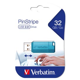 Verbatim - usb 2.0 store'n'go pinstripe - blu caraibico - 49057 - 32gb