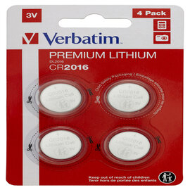 Verbatim - blister 4 micropile a pastiglia cr2016 - litio - 49531 - 3v