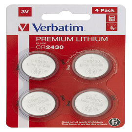 Verbatim - blister 4 micropile a pastiglia cr2430 - litio - 49534 - 3v