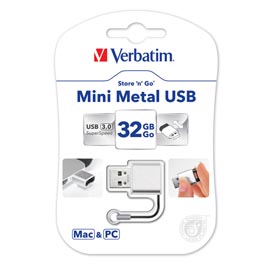Verbatim - usb 3.0 store 'n'go mini - metallo - 49840 - per mac & pc