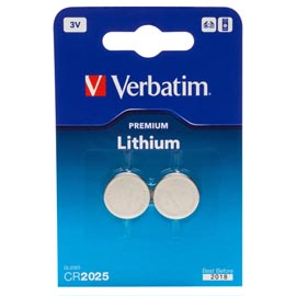 Verbatim - blister 2 micropile a pastiglia cr2025 - litio - 49935 - 3v