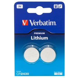 Verbatim - blister 2 micropile a pastiglia cr2430 - litio - 49937 - 3v