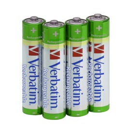 Verbatim - scatola 4 batterie aaa ricaricabili - 49942 - 1.000mah