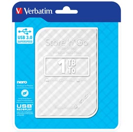 Verbatim - usb 3.0 portatile store 'n'go 9,5mm drive - bianco - 53206 - 1tb