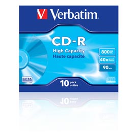 Verbatim - scatola 10 cd-r data life jewel case serigrafato - 1x-40x - 43428 - 800mb