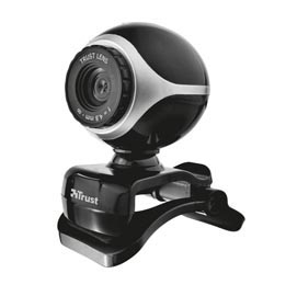 Webcam exis - microfono integrato - nero/silver - trust